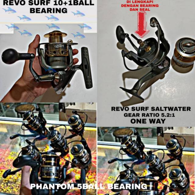 REEL PHANTOM 5BB &amp; REVO SURF 10+1BALL BEARINGS