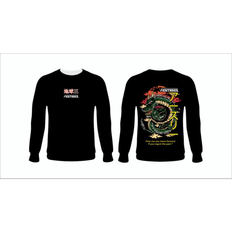 sweater memphis/sweater naga/crewneck motif naga/sweater produk lokal/brand lokal/sweater original