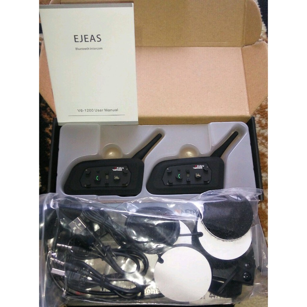 Intercom v6 2pcs bluetooth untuk helm fullface dan halface  Terlaris