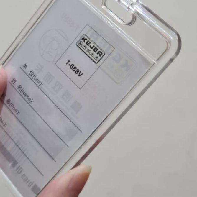 

10.10 BRANDS FESTIVAL Id Card Holder Acrylic Transparant Kejea Nametag Id Card Holder Mika 2 Sisi Tempat Id Card Holder Transparant