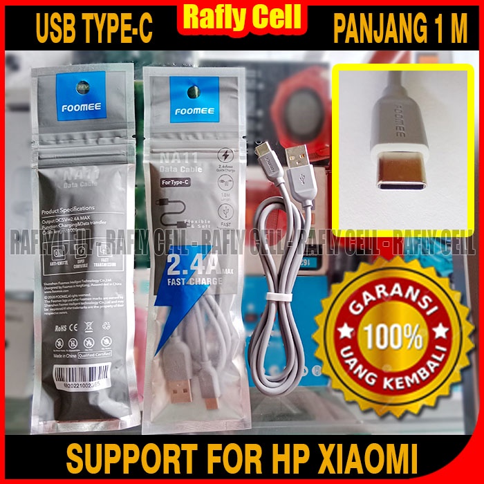 ORIGINAL Kabel Data NA11 USB Type C untuk HP Xiaomi Mi 12 11 10 Lite 5G 4G Poco C40 F2 F3 F4 M2 M3 M