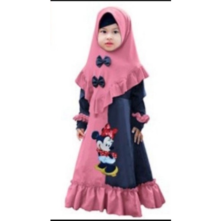 gamis anak perempuan / set gamis anak cewek / gamis anak cewek / gamis anak bagus / set gamis duo wa