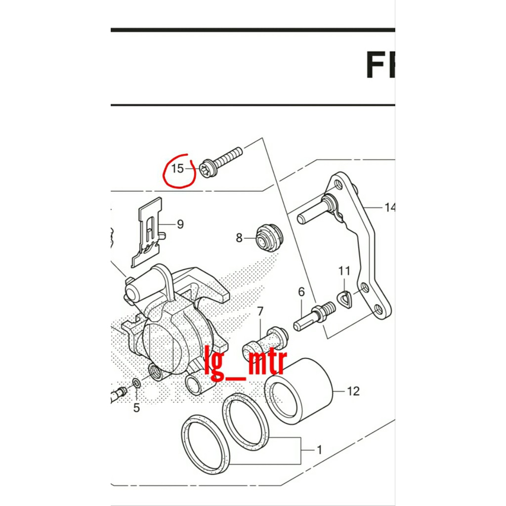 Baut breket caliper rem depan honda original hgp 90131-kph-880 tksmbr