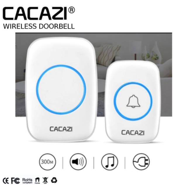 Bel Pintu Rumah Wireless Tahan Air Door Bell Wireless CACAZI Original