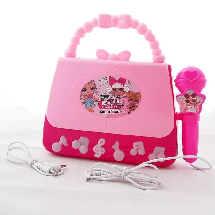 Unik Mainan Anak   Lol Surprise Music Bag Microphone Tas Mic Karaoke Pink Berkualitas