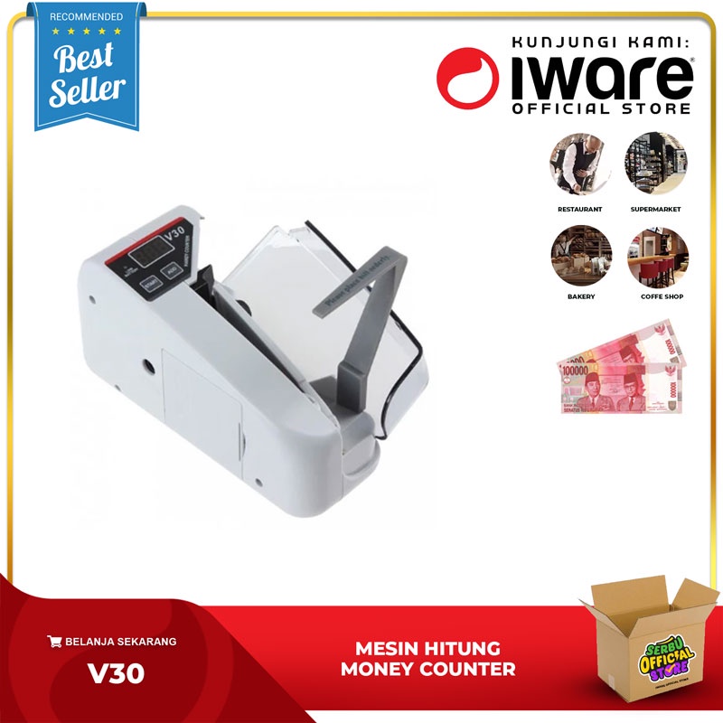 Iware V30 Mesin Penghitung Uang Mini Portabel Money Handy Counter Hitung