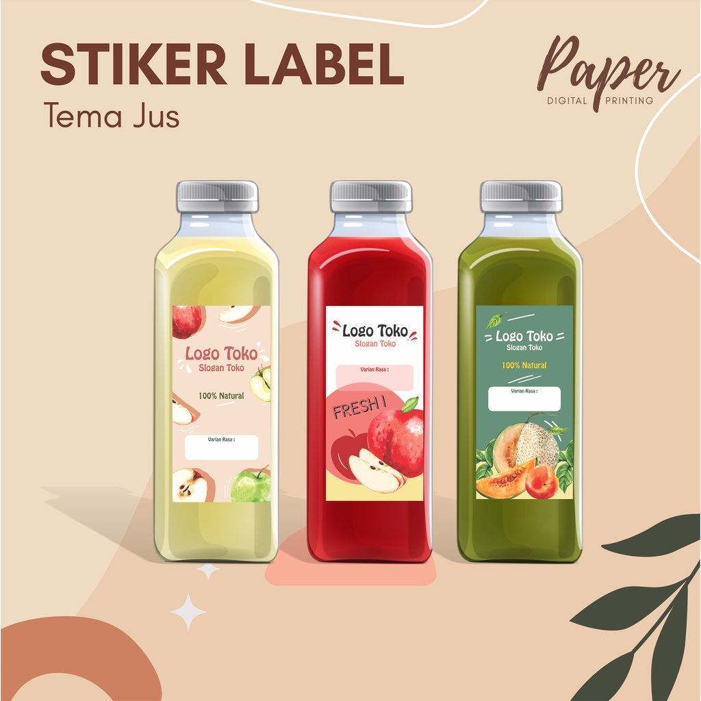 Jual Cetak Stiker Kemasan Buah Jus Botol Minuman Shopee Indonesia 6595