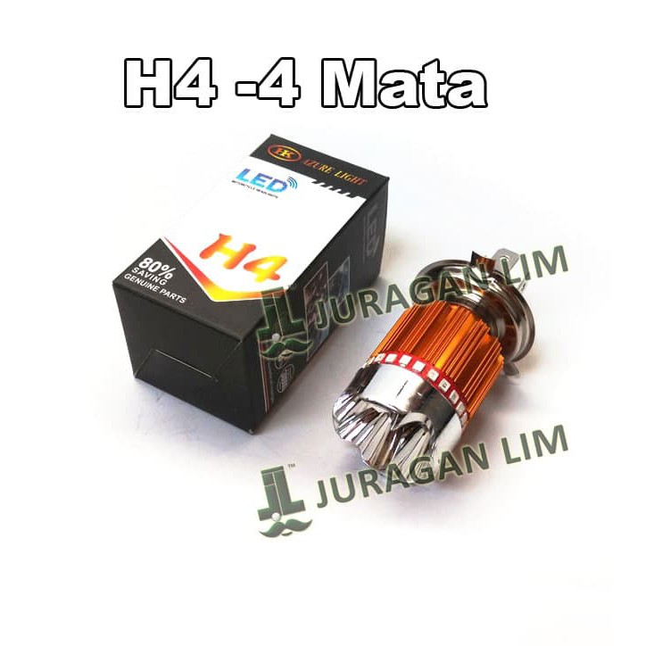 Lampu Utama Headlamp Led 4 Mata Corong H4 + Angel Eyes