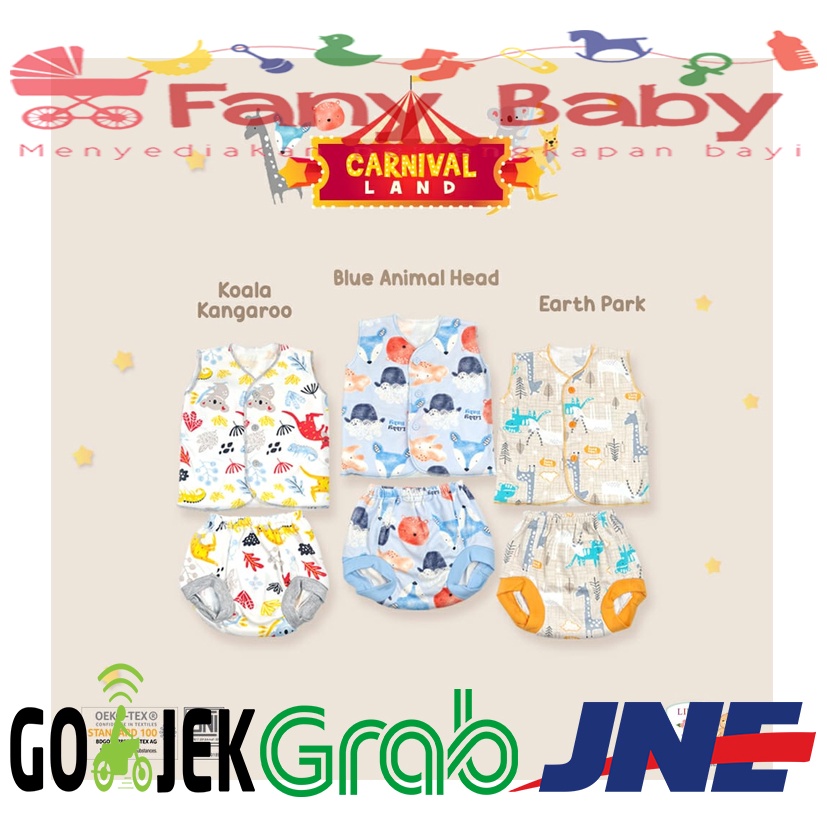 Libby Setelan BAJU Kutung Kancing Depan Celana Pop [ 0-3 &amp; 3-6 ]