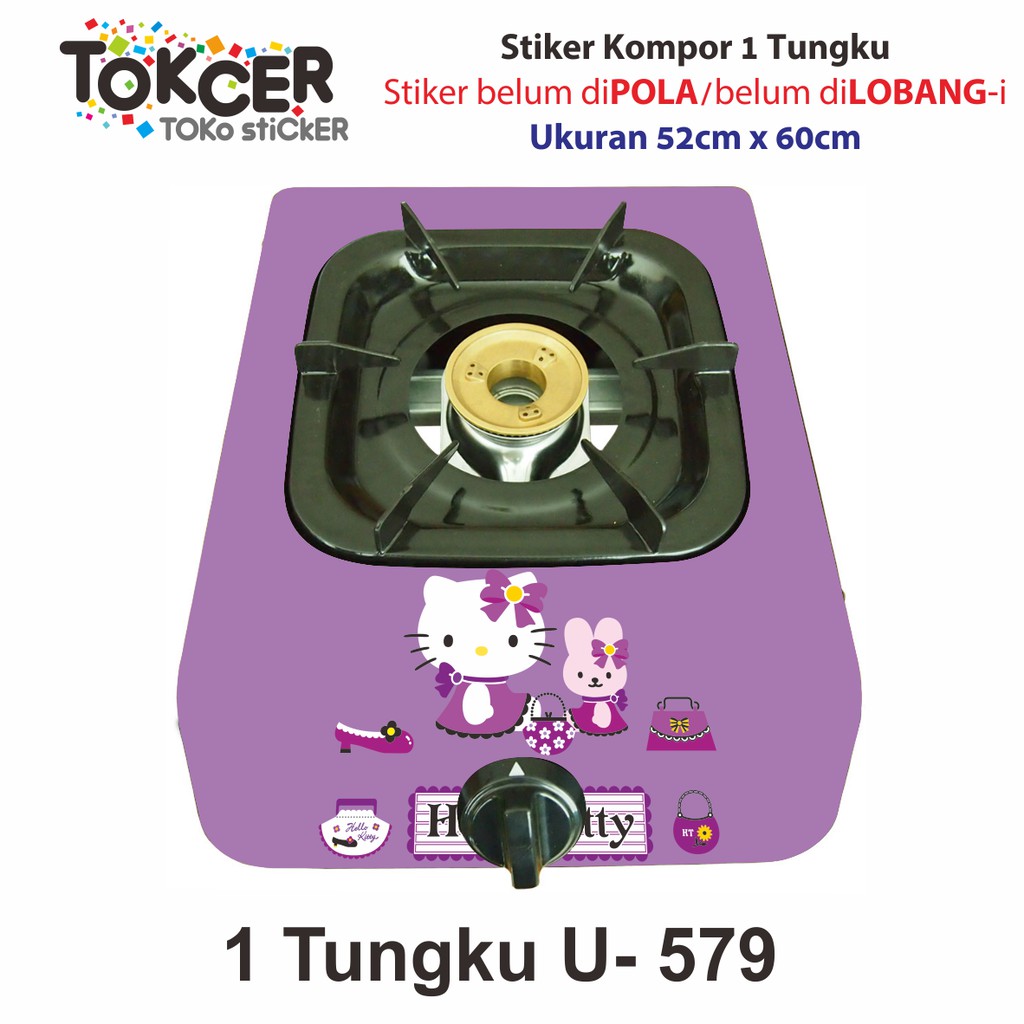 Stiker Kulkas/Kompor/Magicom Motif Hello Kitty Lilac