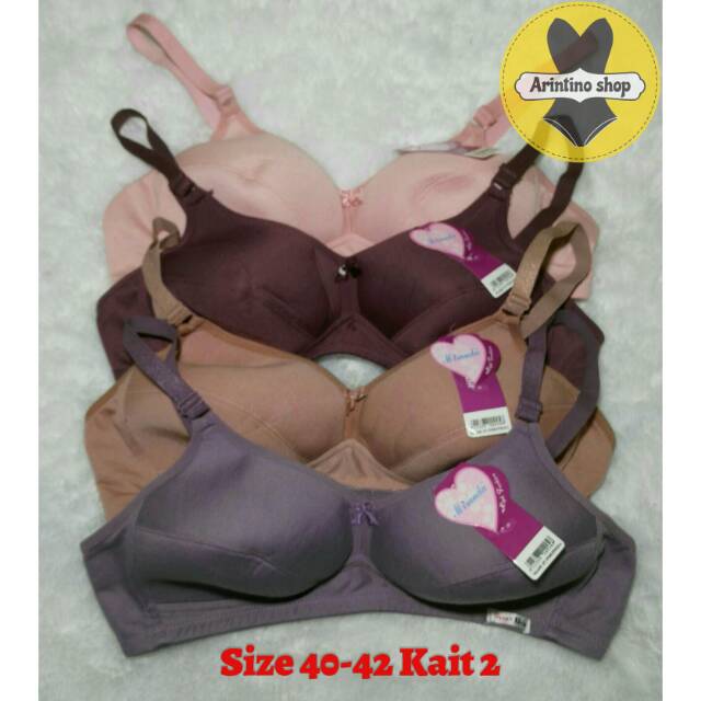 Bh Sport Bra Size 40-42 (Cup B) Kait 2 | Tanpa Busa Tanpa Kawat |kj