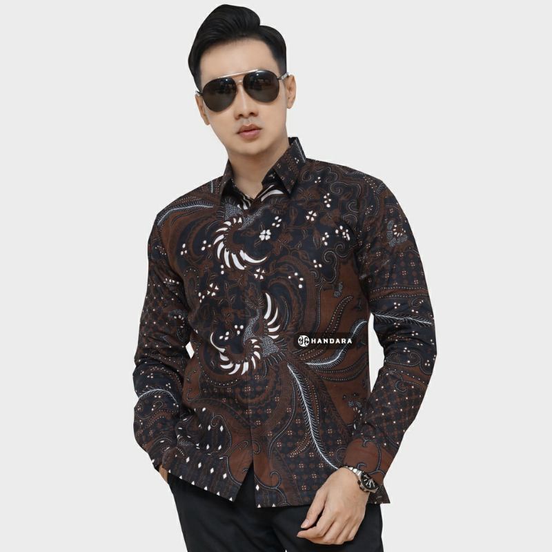 PRASTOWO Kemeja Batik Pria Lengan Panjang Bahan Katun Halus Lapis Furing