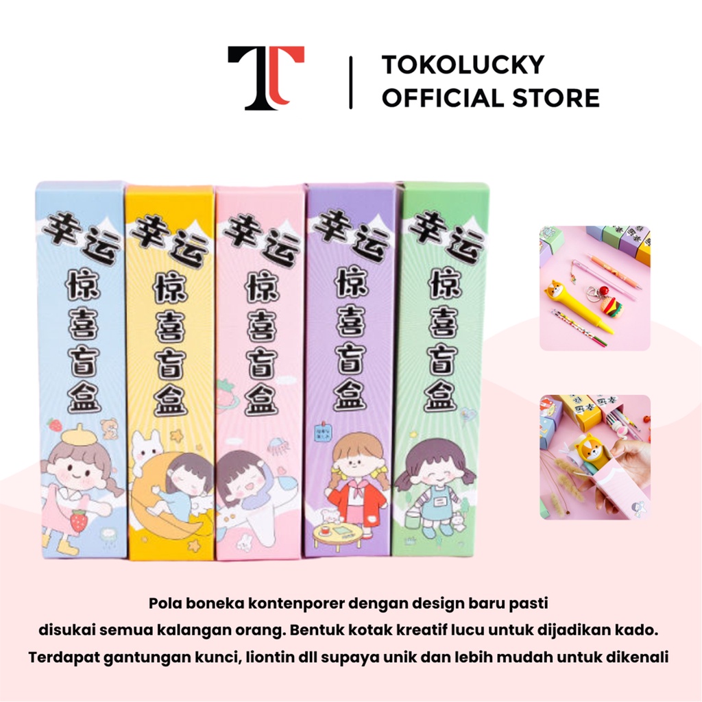 

Set Pen Alat Tulis Kartun Lucu dengan Gantungan Kunci Warna Warni Kado Hadiah
