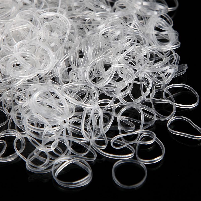 KARET RAMBUT TRANSPARAN KARET GELANG IKAT RAMBUT HAIR BAND ISI 200PCS