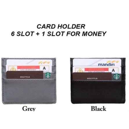 ( BAJ ) CARD HOLDER 6 SLOT + 1 SLOT FOR MONEY SAFIANO SOUVENIR MURAH BATAM BE TF057