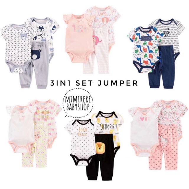 3in1 set Jumper Boy and Girl / Setelan 3 in 1 romper jumper