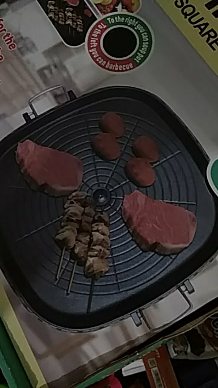 Hanaro Square Multi Grill (marble Platinum) I Korean Bbq Grill Pan / Bulgogi Pan Kotak