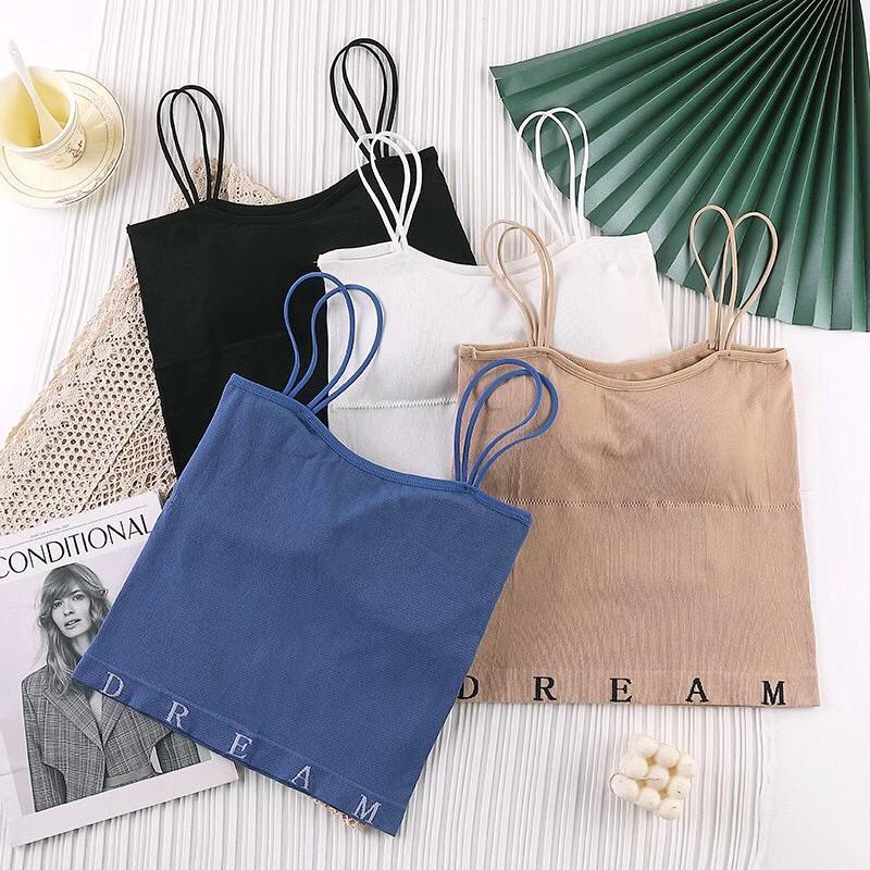 Feminin Tank Top Bra Import Korea Tali Double Inner Tangtop Panjang Elastis-8