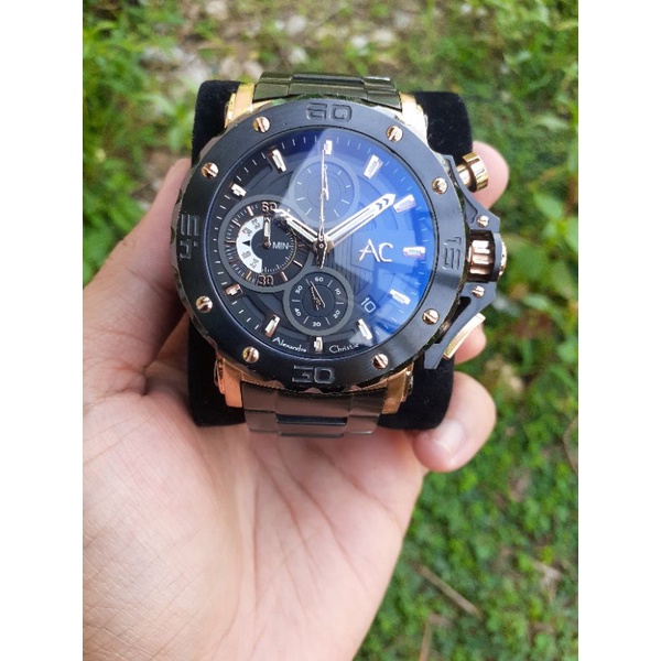 Jam Tangan Pria Alexandre Christie AC COLLECTION 9205MC Rosegold Second