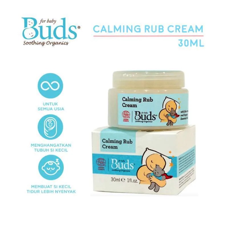 Buds Organics Calming Tummy Rub Cream - Krim atau Telon Penghangat Tubuh dan Pereda Kolik Bayi dan Anak