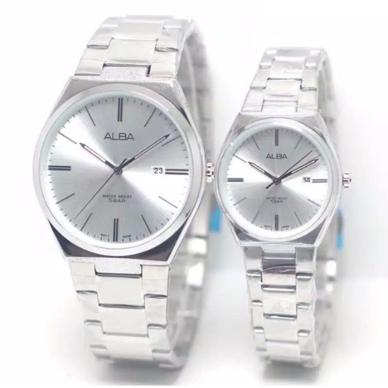 Jam alba Couple pria wanita Alba rantai waterressist