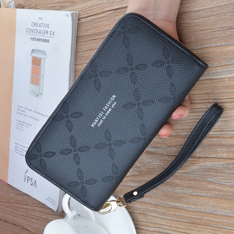 DOMPET PANJANG SESTA WANITA PREMIUM KULIT MUAT HP HITAM WA570B5 TALI PENDEK IMPORT BRANDED RESLETING KARTU UANG KOIN REMAJA KEKINIAN BATAM BESAR KOREA