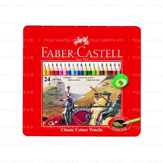 

Pensil Warna Faber Castell 24 Classic Tin Case / Kemasan Kaleng Kotak Mewarnai Gambar