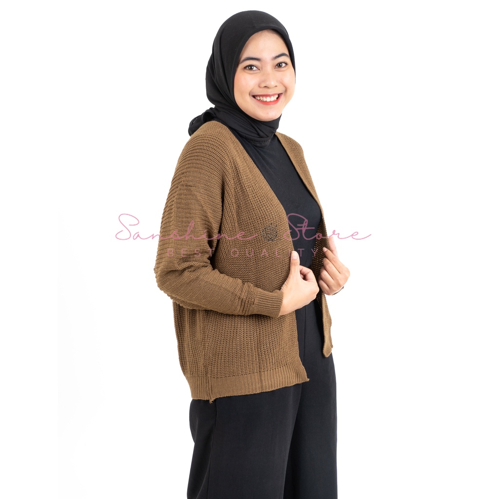 Cardigan Batwing Rajut Ovesize 7 Gauge Lembut Tebal