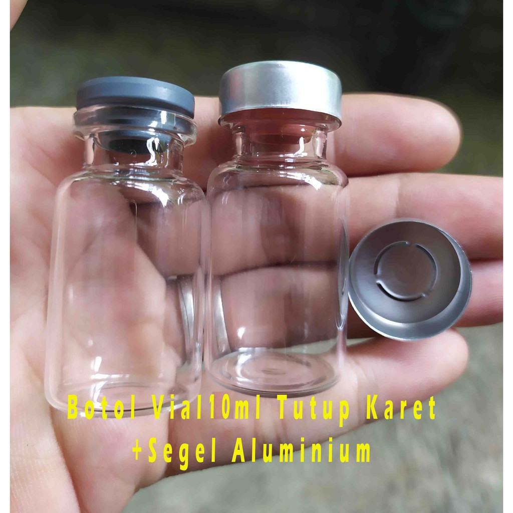  Botol  Kaca  Vial 10ml 10 ml Pinisilin Segel Creamping 