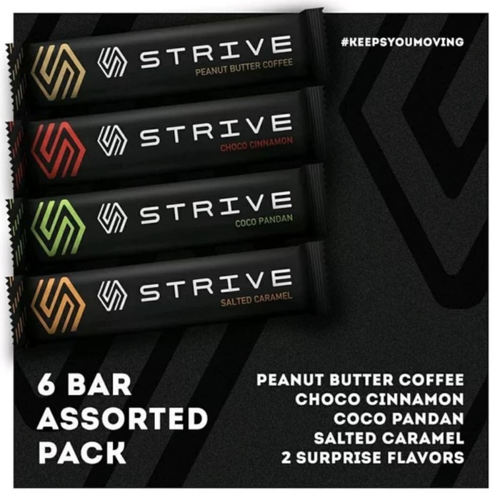 

Ka STRIVE energi bar 1 box mix isi 6pc vegan dan halal Snack energi