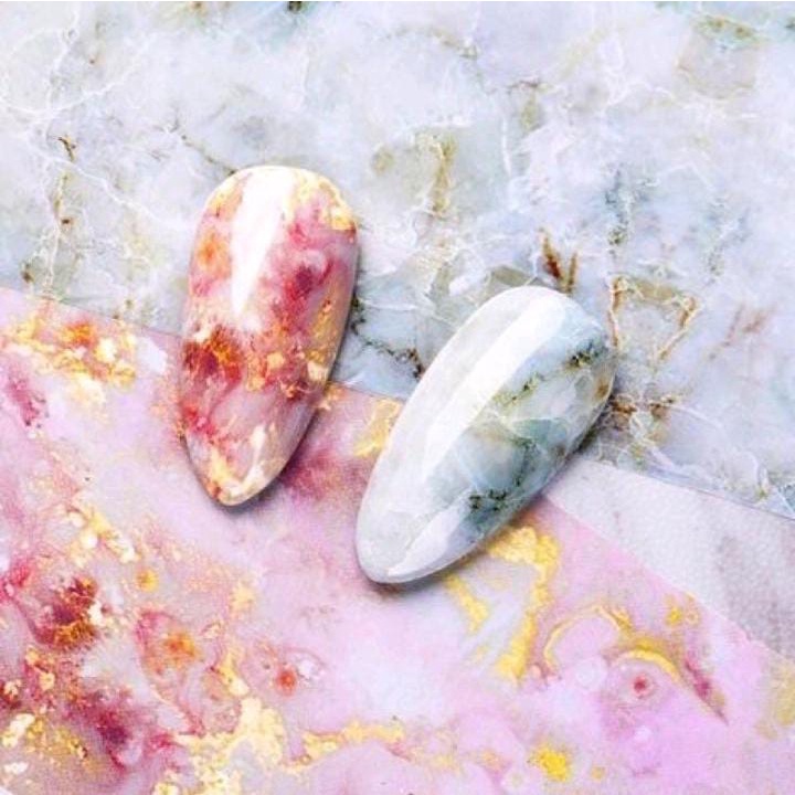 NAIL FOIL GEL MARMER TRANSFER / MARBLE GEL TRANSFERRED FOIL /