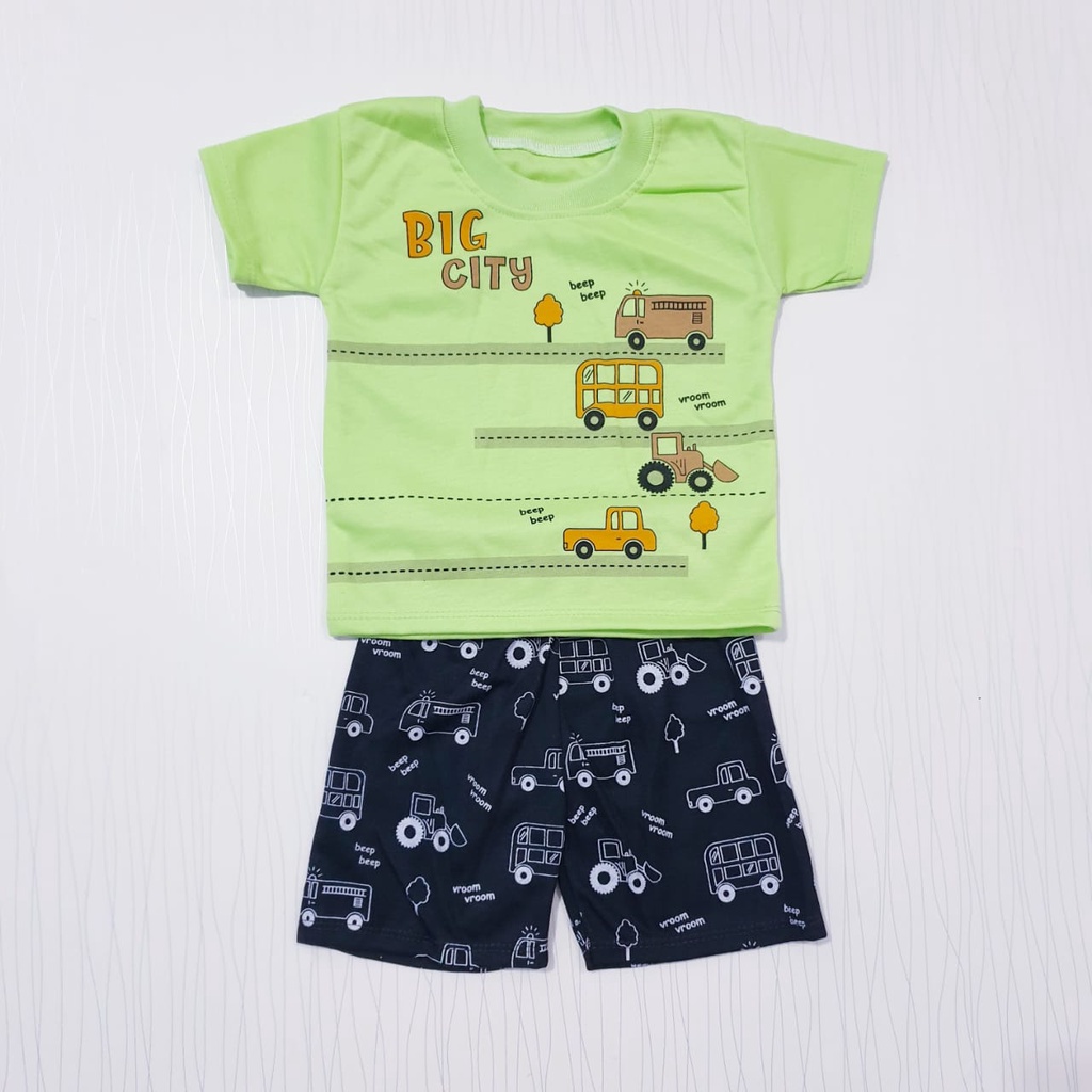 setelan pakaian anak laki-laki motif salur