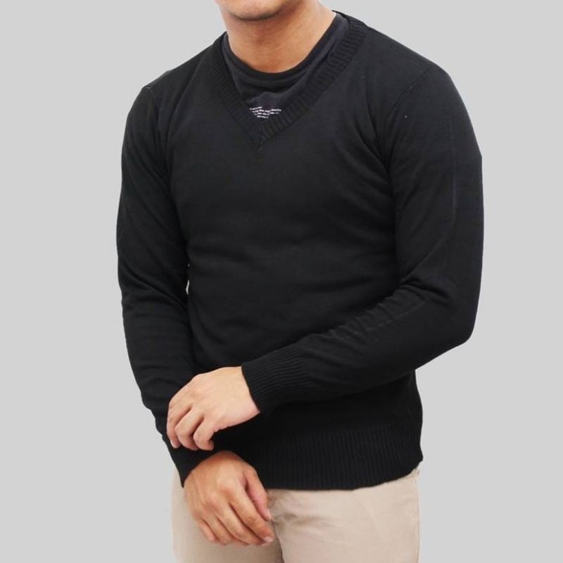 Sweater V Neck Sweater Rajut V Neck Kaos Rajut Pria Rajut Cowok Sweater Cowok Polos Rajut Cowok