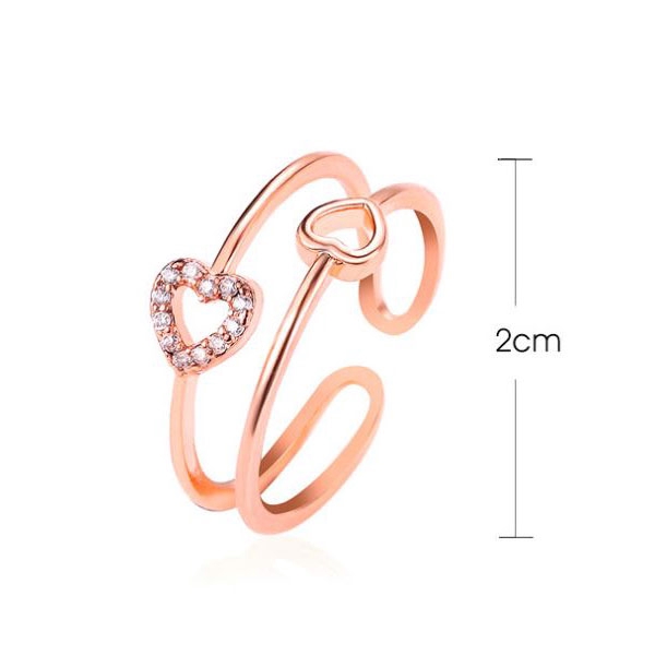 cincin hati heart love adjustable ring (2J2) jci056