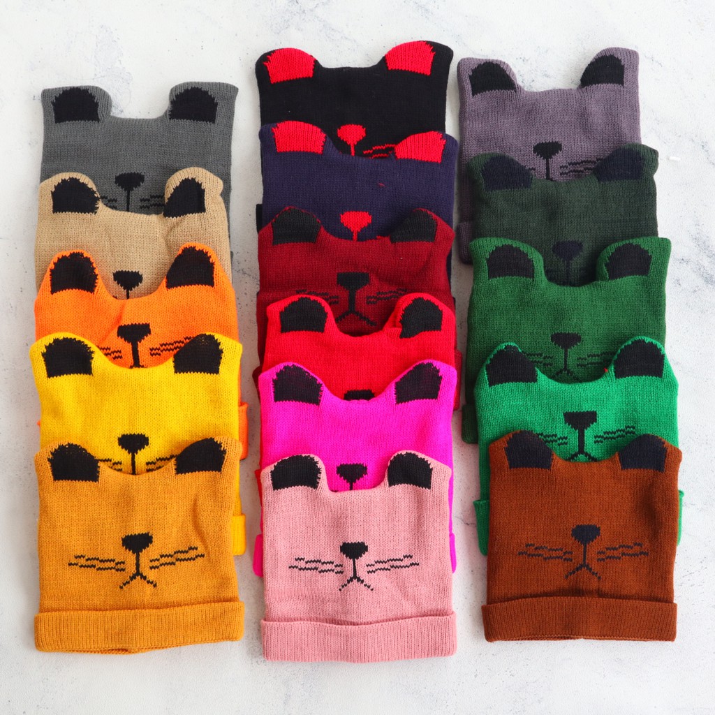 Kupluk Anak Cewek-Cowok / Unisex Motif Kucing