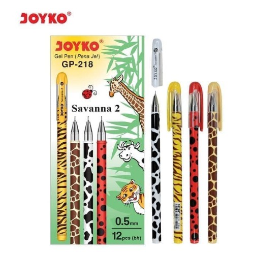 

Gel Pen Pulpen Pena Joyko GP-218 Savanna 2 0.5 mm / Pulpen Gel Joyko Motif Animal GP-218 - SATUAN