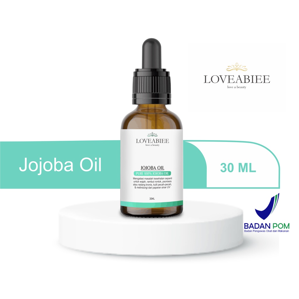 Jojoba oil 30 ML Pelembab wajah Pelembab rambut Anti Wrinkle (mencegah/mengurangi keriput) Toner penghapus make up alami Mengontrol produksi sebum Mengatasi jerawat Mencegah Razor Burn (iritasi akibat mencukur)