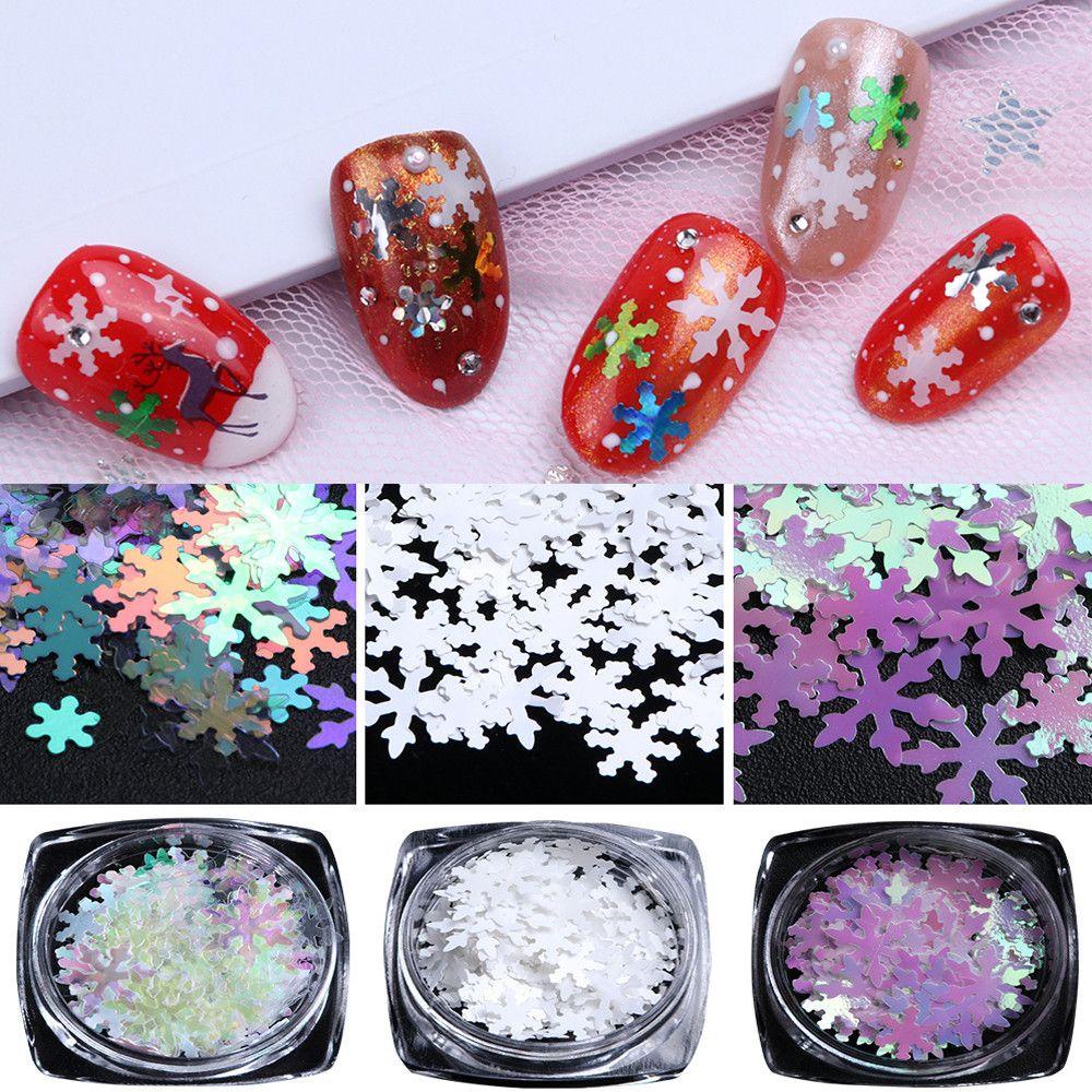 Pineapple Nail Art Decor Glitter Desain Xmas Stiker Musim Dingin 3D Dekorasi Natal