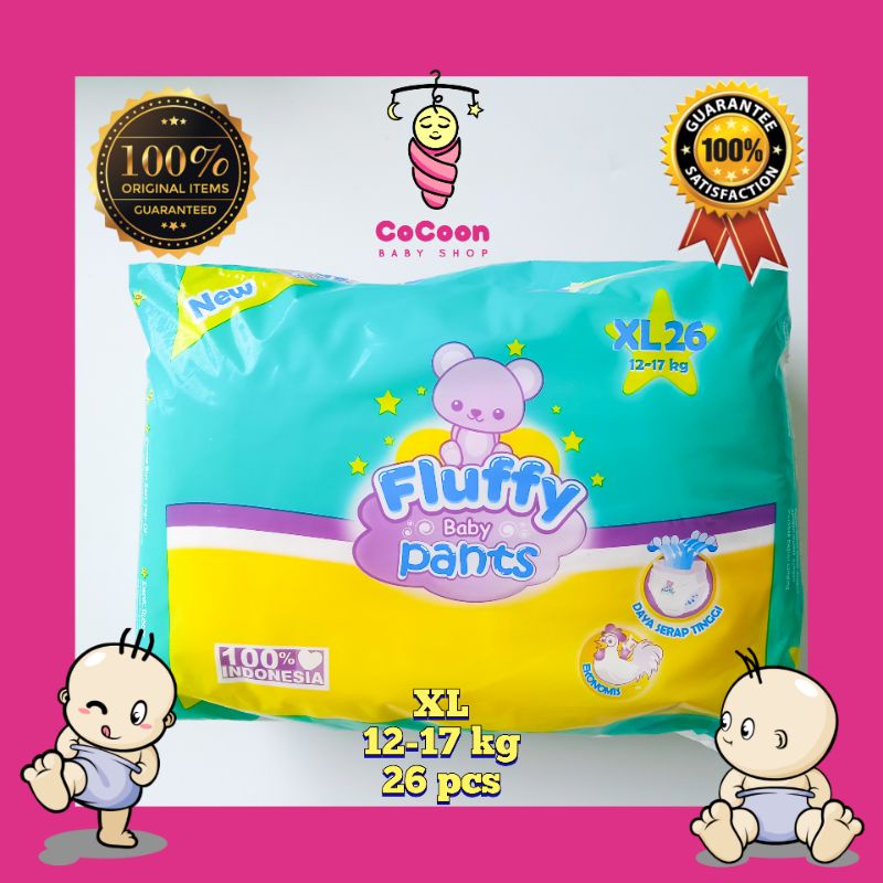 Popok Bayi Fluffi Fluffy Pants XL26 XL 26 Tipe Celana