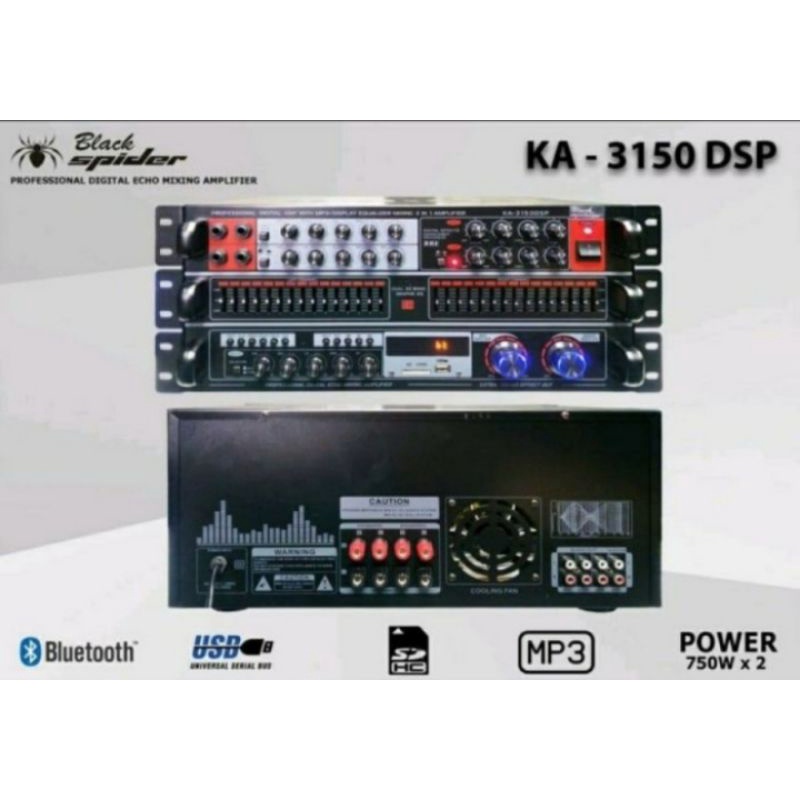 AMPLIFIER KARAOKE  KA-3150 DSP AMPLI BLACK SPIDER