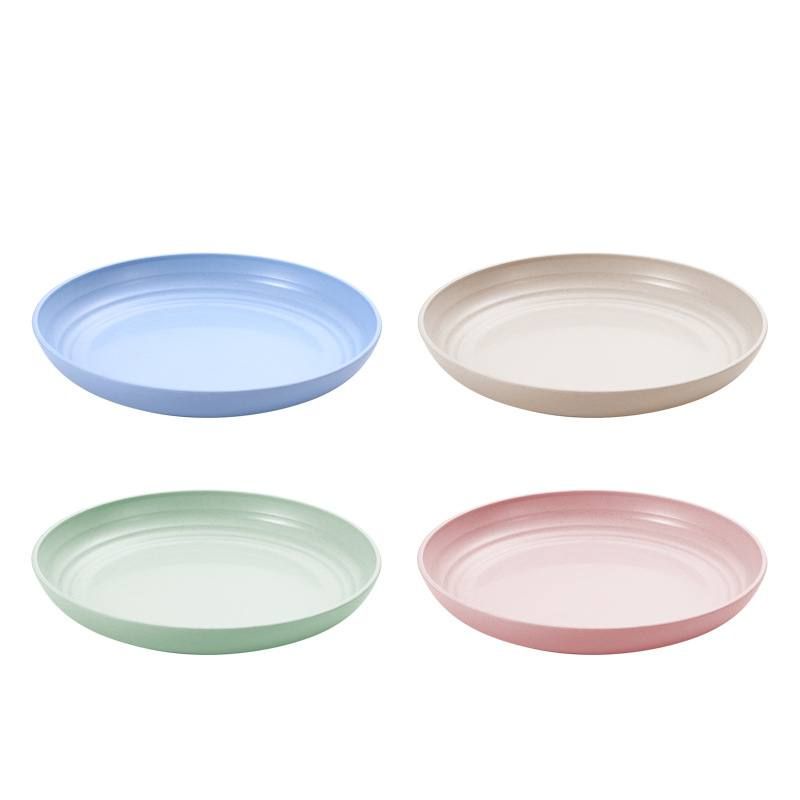 Piring serat gandum gaya Jepang /Piring Makan Warna-Warni bahan eco-friendly /20, 23cm Round Plate Piring