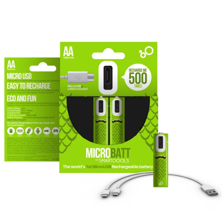 Baterai AA Rechargeable USB  / Batre AA 1000 mAh