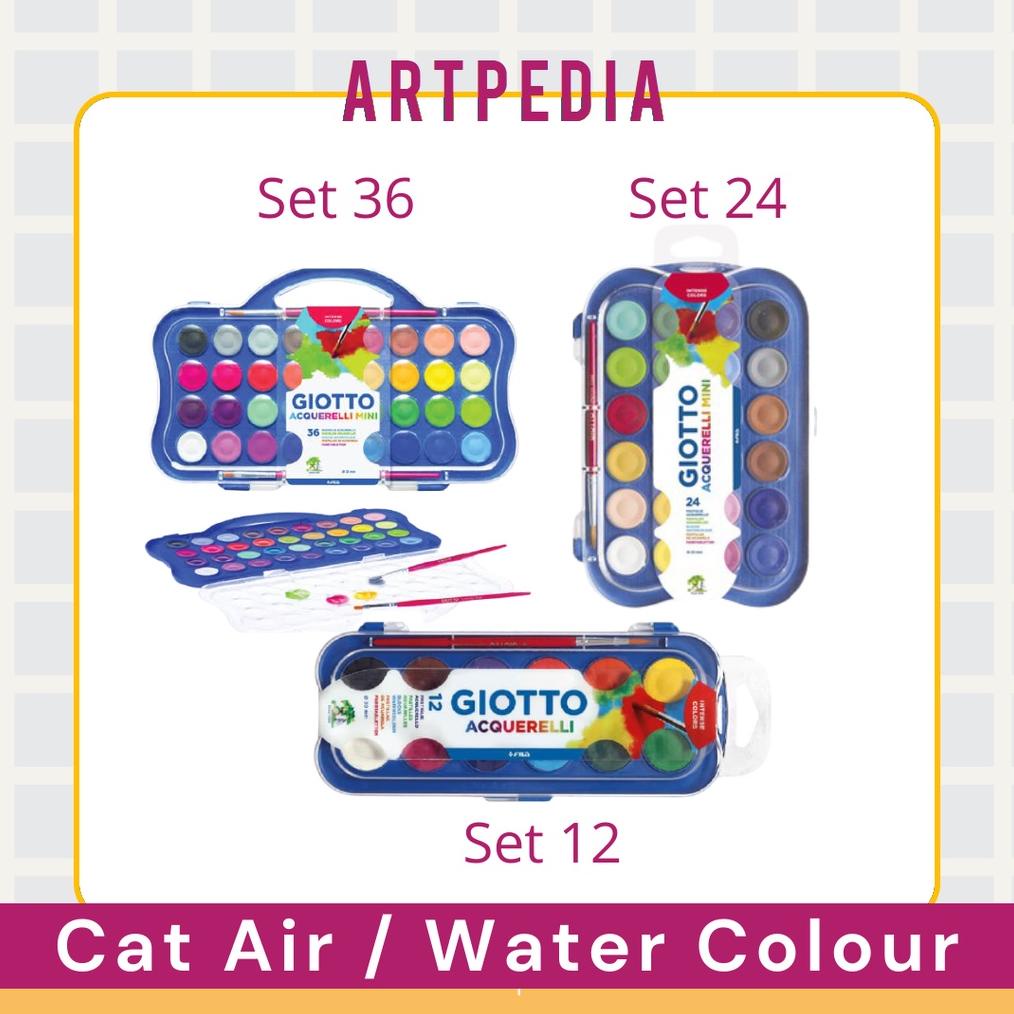 

[(BAYAR DITEMPAT) Giotto Acquerelli Mini Set 12 ,24 ,36 Warna - Watercolor Cake - Cat Air - Giotto Mini - Watercolor Set