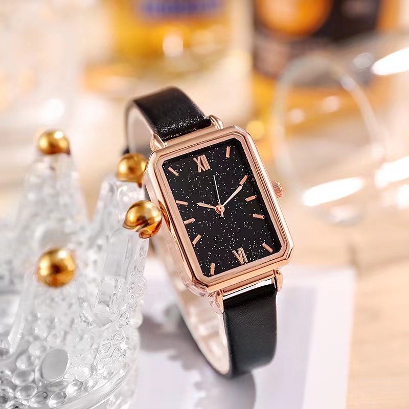 COD✅ Jam Tangan Wanita Kulit Kotak Analog Fashion Watch Gaya Korea JamTangan Hijau Kecil Harga Murah   S1212