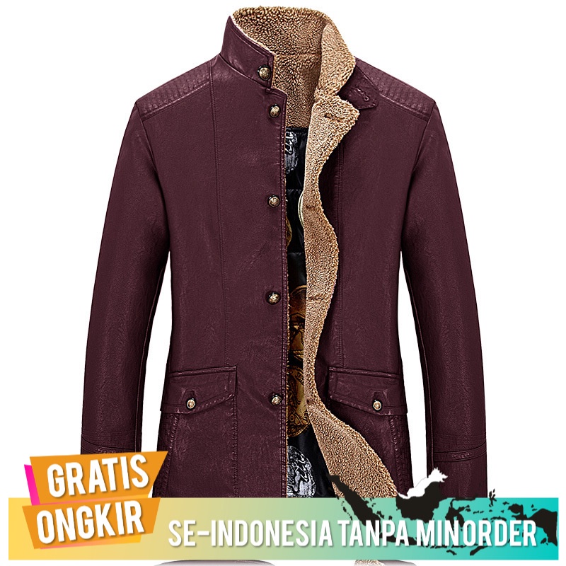 Jaket Pria Import Original 2019 Pria   Musim ngin  Pria Kulit  Panjang 5502
