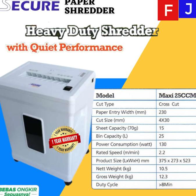 

Secure Maxi 25 CCM Penghancur Kertas Paper Shredder - GARANSI RESMI