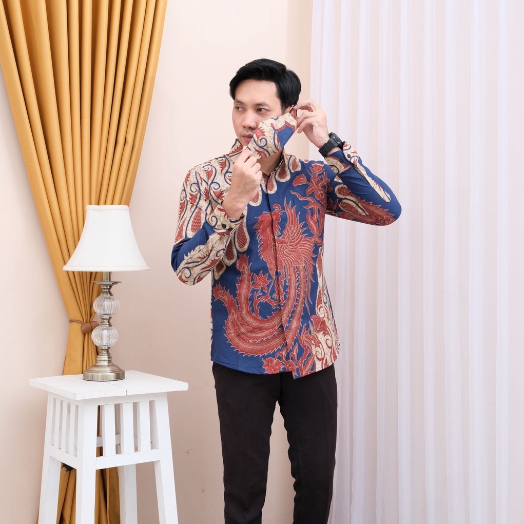 Baju Batik pria modern slimfit Baju Batik Pria Lengan Panjang slim fit baju batik pria premium baju seragam batik KJ010 kemeja batik pria lengan panjang full furing baju batik alisan pria Kemeja batik slim fit pria batik slimfit ATASAN batik pria premium