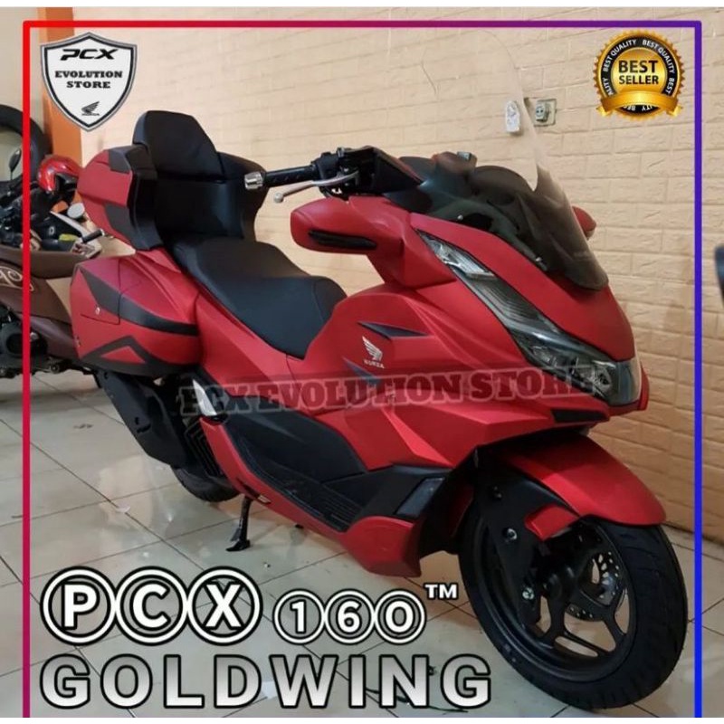 Modifikasi PCX 160 model GOLDWING warna merah dop
