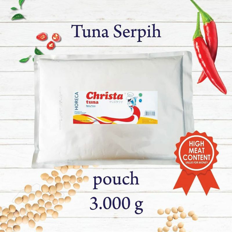 

christa tuna serpih pouch, suwir ikan tuna