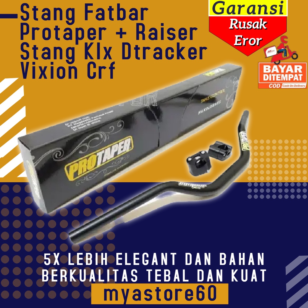 Stang Setang Fatbar Fat Bar Protaper Pro Taper + Raiser Riser Stang Klx Dtracker Vixion Crf